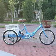 Tricycle for Adults, Adult Tricycle High Carbon Steel Frame Adult Bicycle with Shopping Basket for Recreation Shopping Picnics Exercise Men's Women's