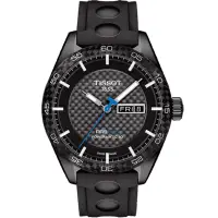 在飛比找Yahoo奇摩購物中心優惠-TISSOT PRS516 碳纖維紋 專業機械腕錶-黑x橡膠