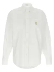 [Brunello Cucinelli] Brunello Cucinelli-Logo Embroidery Shirt Camicie Bianco-Donna XL White