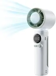Frafuo Portable Handheld Fan-High Speed Turbo Fan-100 Speeds Adjustable Mini Personal Fans-Portable Cooling Fan with Digital Power & Speed Display-USB Rechargeable Fan with LED Display, White