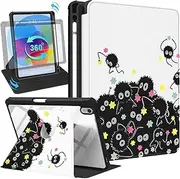 SurgeCraft for iPad 10th Generation Case 10.9 Inch 2022, 360 Degree Rotating Stand with Pencil Holder for Women Girls Cute Folio Cover Girly Kawaii Design Pretty for Apple iPad 10th Gen Cases