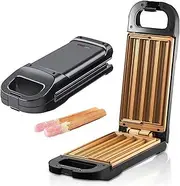850W Electric Churro Maker,Household double-sided heating bread maker and waffle maker,Make 4 Churros in Approx 10 Minutes, Fresh Healthy Spanish Doughnuts Oil-Free No Fry, Easy Clean