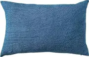 [Creative Co-Op] 24 Inches Stonewashed Linen Lumbar, Navy Pillow, Blue