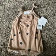 NEW! Grayson Mini Baby Girls' Polka Dots Romper - Brown 6-9mths