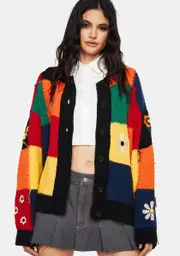 [Minga] Rainbow Patchwork Cardigan