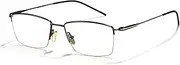 Cyxus Blue Light Glasses for Men Semi Rim Glasses Rimless Glasses Computer Glasses UV Blocking Gaming Eyeglasses, 14-black-8603 Titanium Frame, Medium