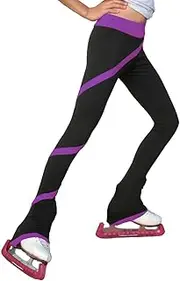 [ChloeNoel] P636F Spiral Light Weight Fleece Figure Skating Pants - Purple - CL