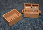 (1) 3x4 ORANGE - BROWN (Nougat) Crate w (1) 2x4 Treasure Chest Bricks ~ New Lego