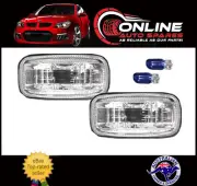 Clear Guard Indicator PAIR + Blue Globes fit Nissan Pulsar N15 N16 95-00 turn (for: Nissan)