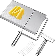 Cunhill Professional Cheese Slicer Stainless Steel cheese cutter wire Adjustable Thickness Cheese Slicer with Accurate Size Scale for Soft Semi Hard Cheese Equipped with 5 Replacement Wires
