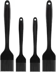 Basting Brushes Silicone Food Grade Baking Pastry Brush Set Sauce Oil Butter Marinades Spread Heat Resistant BBQ Grill Brushes Kitchen Cooking Tools Dishwasher Safe(4 Pack)