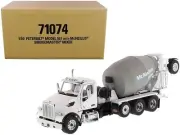 Peterbilt 567 with McNeilus Bridgemaster Mixer White and Gray 1/50 Diecast Model