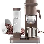 2 in 1 Automatic Drip Coffee Maker＆Coffee Grinder, Espresso Machine with Removable 600ml Carafe Water Tank, 6 Precise Grind Setting, Touch Screen Panel, Automatic Heat Preservation for Home Barista