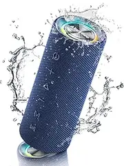 [Abuytwo] Bluetooth Speaker - Loud Portable Bluetooth Wireless Speakers with Led Lights, IPX7 Waterproof, Bluetooth 5.0, Speaker 30W, 24H Playtime, Built-in Mic, Trave Speakers for Outdoor, Beach -Blue