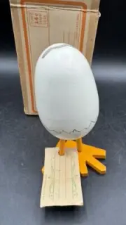 New Popsie HELP Cracked Egg Feet Wood Toy Pride Creations Vintage HTF MIB! T4