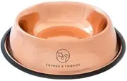 Copper Pet Water Bowl for Dogs or Cats I Non-Skid Rubber Base | Non-Spill Design | Non-Toxic | (Large - 1.8L)