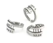 Statement Adjustable Ring Antique silver plated brass (5-9 US inner size) 4191