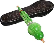 HANABASS C Key Traditional Chinese Hulusi Flute Instrument with Storage Case Complete for Beginners and Musicians Bright Tone Faux Mouthpiece Cucurbit Flute