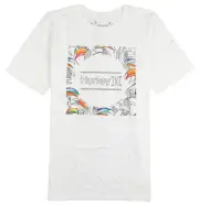 HURLEY Everyday Wash Aviary T-Shirt sz M Medium White Tropical Birds