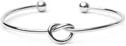 [BODYA] Love Knot Bangle Bracelet Simple Knot Bangle open Cuffs for Women Stretch Bracelet Gold and Silver Knot Bangles