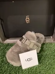 UGG Fluff It Cozy Slippers Mule Slide On Men's Olive Green Sz 7 M New