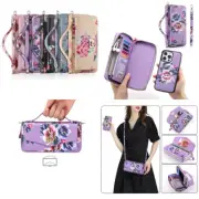 For iPhone 15 13 Pro Max 6S 7 8+ Detachable Zipper Leather Purse Card Case Cover