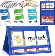 Torlam Blends & Digraphs Pocket Chart, Onset Rime Phonics Games Sight Word Flash Cards, Educational Spelling Reading Learning Blending Board, Elementary Kindergarten Classroom Teachers Must Haves