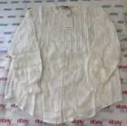 Quince Organic Textured Cotton Peasant Long Sleeve Blouse Size XS