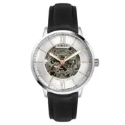 TIMEX Leather Men Silver Round Automatic Dial Analog Watch- Tweg23500