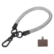 Phone Lanyard Universal Wrist Lanyard with Lanyard Patch Gray Silver 1 Pack