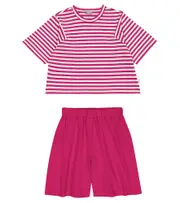 [Il Gufo] Il Gufo Cotton-blend T-shirt and shorts set Y 12 pink