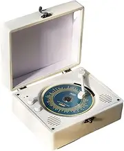 CD Player,Retro Suitcase Vinyl INS Album Mini Music Display CD Player Home Player Bluetooth 5.0 Speaker,CD-R CD-RW CD-WMA,AUX 3.5MM Input (White)