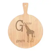 Letter G Is For Giraffe Pizza Board Paddle Wooden Alphabet Animal