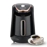 SOKANY Electric Turkish Coffee Maker Machine with 250ml/1 Cup Coffee Pot Single Serve Espresso Maker 600W Heating Coffee Pot 5 Minute Quick Making wit