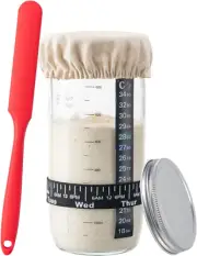Sourdough Starter Jar, 24Oz Baking Supplies Fermentation Kit with Accessories