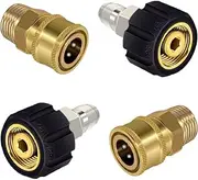 2 Pcs Set Pressure Washer Adapter, M22 (M22-14MM) to 3/8'' Quick Connect, Hose Adapter, 5000 PSI