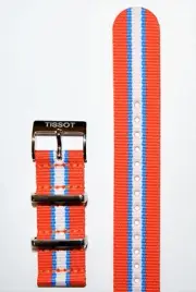 Original Tissot Quickster 19mm T095410A / T095417A Orange Blue Nylon Band Strap