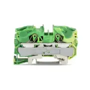 A● 5pcs WAGO 2016-1207 2-Conductor Ground Terminal Block 16 mm2 Green-Yellow New