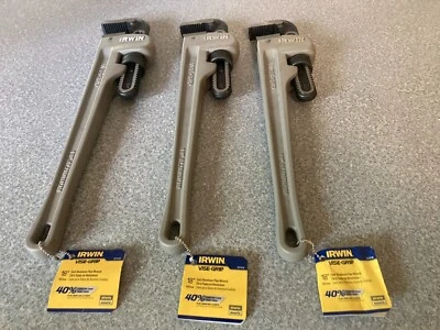 QUANTITY 3! Irwin Vise-Grip 18" Pipe Wrench - Cast Aluminum Model, 2074118 NEW!