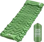 RISEPRO Camping Sleeping Pad Air Mattress - Inflatable Ultralight Ergonomic Design Compact Airpad Backpacking Hiking Outdoor Activities Green