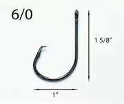 PACK OF 1000 Size 6/0 TACKLEWORKS Circle Non-Offset Inline Fishing Hooks 7381