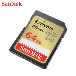 SANDISK 64G V30 Extreme SD UHS-I U3 速度高達 170MB /s 相機專用記憶卡