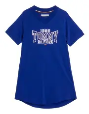[Tommy Hilfiger] Girls 8-16 1985 Collection Varsity T-Shirt Dress in Blue