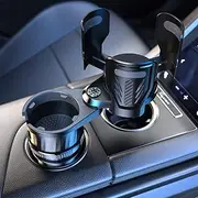 Car Cup Holder Expander Adapter with Adjustable Base Compatible, 2-in-1 Universal Multifunctional Car Drink Dual Cup Holder Extender Organiser for Snack Bottles Cups Drinks, New Upgraded