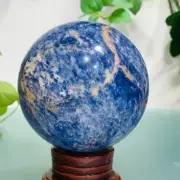 860g Natural Sodalite Quartz Sphere Crystal Ball Healing Energy Decoration