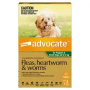 Bayer Advocate Dog 0-4kgs Puppy & Small Pack of 3 Flea Tick Treatment Heartworm