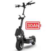 VOLTRIUM Rogue Dual Motor MAX Adult Electric Scooter Black/Cyan 30Ah Battery with Off-Road Tyres