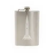 Model Rocket Ship #9- Rocketry Hobby Launch Engine Fin-8 oz etched flask