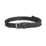Ben Sherman Men's Woven Braided Leather Fashion Waist Casual Belt Black