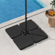 CostwayPatio Offset Umbrella Base 100 kg Capacity Heavy-Duty 4-Piece Square Plate Set